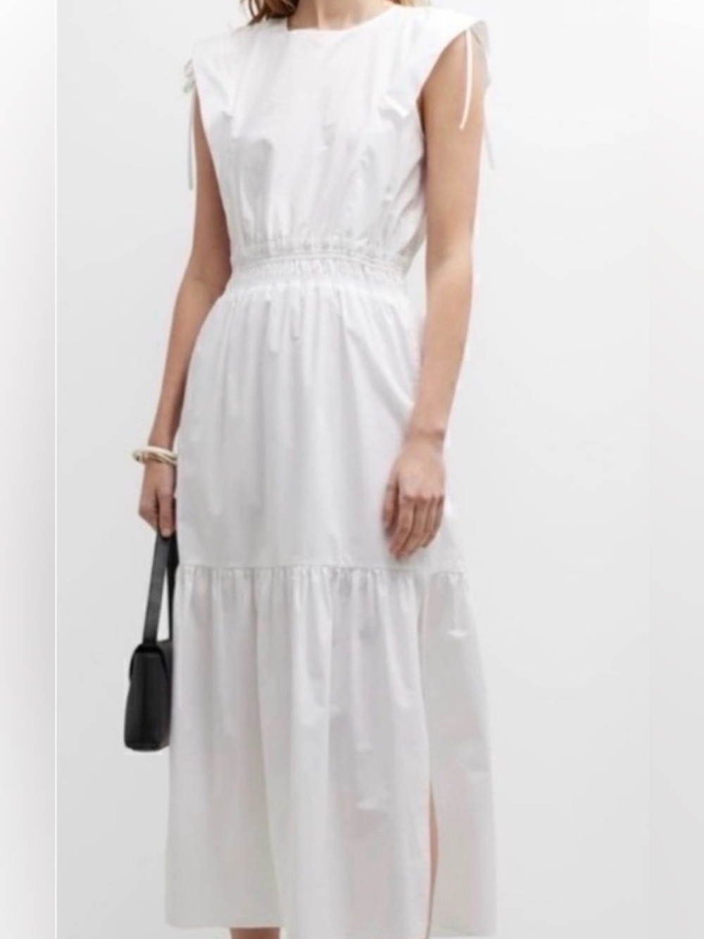 NWOT Frame White Sleeveless Tiered Maxi Dress
